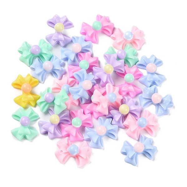 

PandaHall Opaque Resin Cabochons, Bowknot, Mixed Color, 9.5x12x5mm Resin Bowknot Multicolor