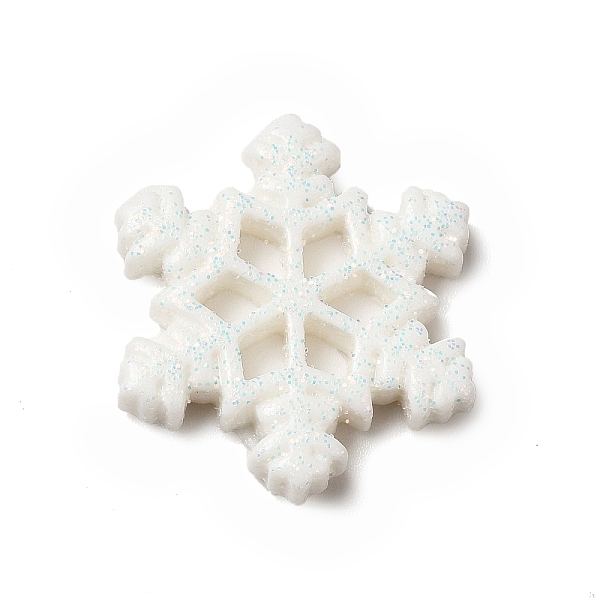

PandaHall Christmas Theme Resin Cabochons, Snowflake, White, 26.5x23x4mm Resin Snowflake White