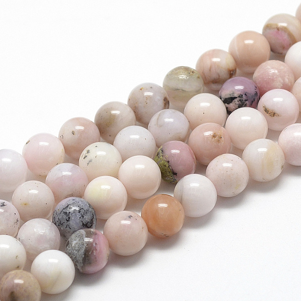 

PandaHall Natural Pink Opal Beads Strands, Grade AB, Round, 4mm, Hole: 1mm, about 100pcs/strand, 15.7 inch Pink Opal Round