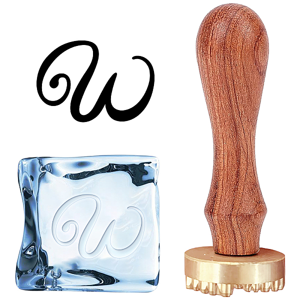 

PandaHall CRASPIRE 1Pc Golden Tone Brass Stamp Head, with 1Pc Wood Handle, For Wax Seal Stamp, Letter Pattern, Letter.W, Stamp: 30x12mm, 1pc...