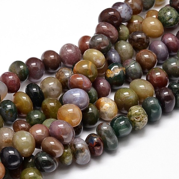 

PandaHall Natural Indian Agate Gemstone Nuggets Bead Strands, Tumbled Stone, 6~10x9~12x8~10mm, Hole: 1mm, about 15.3 inch~15.7 inch Indian...
