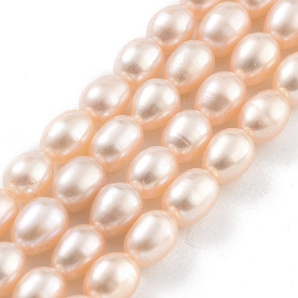 

PandaHall Natural Cultured Freshwater Pearl Beads Strands, Rice, Grade 5A, PeachPuff, 4~5mm, Hole: 0.6mm, about 26~27pcs/strand..., Brown