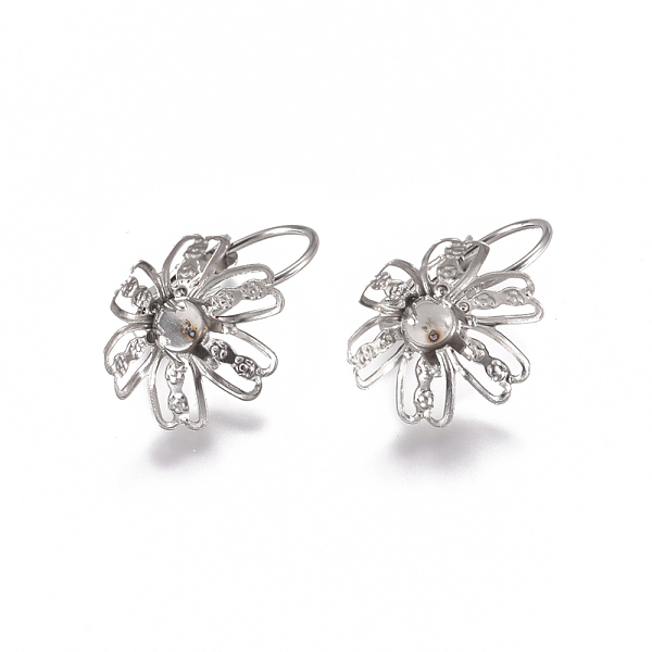

PandaHall 304 Stainless Steel Leverback Earring Findings, Flower, Stainless Steel Color, 22x14x13~14mm, Tray: 4mm, Pin: 0.8mm 304 Stainless...