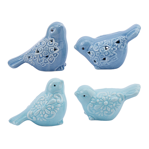 2 Pairs 2 Colors Bird Porcelain Display Decorations