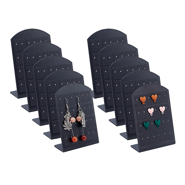

PandaHall 10Pcs L-shape PVC Jewelry Storage Holder Stand, for 12 Pairs Earrings Display, Black, 6.5x0.15x9.5cm, 10pcs Plastic Black