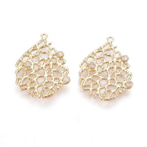 

PandaHall Brass Pendant, with Rhinestone, Nickel Free, Real 18K Gold Plated, 35x25~26x2mm Brass+Rhinestone Teardrop Clear