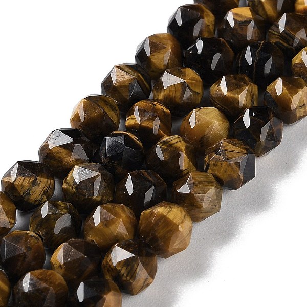 

PandaHall Natural Tiger Eye Beads Strands, Faceted, Double Hearted & Star Cut Beads, 7~8.5x7.5~8mm, Hole: 0.8~1mm, about 48~50pcs/strand...