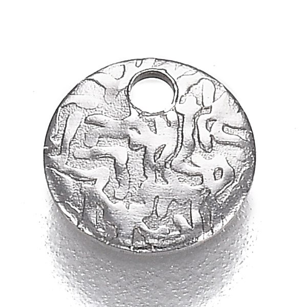 

PandaHall 304 Stainless Steel Charms, Textured, Laser Cut, Flat Round, Stainless Steel Color, 6x0.5mm, Hole: 1.2mm 304 Stainless Steel Flat...