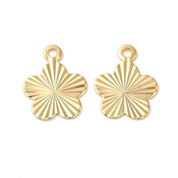 

PandaHall Brass Pendants, Real 18K Gold Plated, Flower, 13x10.5x0.5mm, Hole: 1.4mm Brass Flower