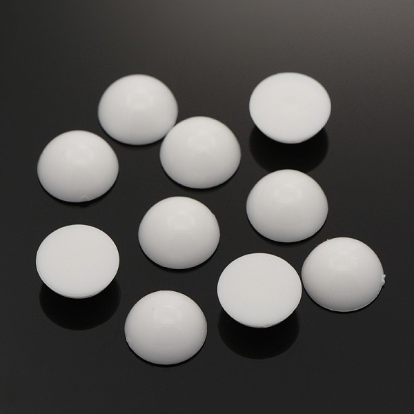 

PandaHall Half Round Acrylic Cabochons, White, 14x6mm Acrylic Half Round White