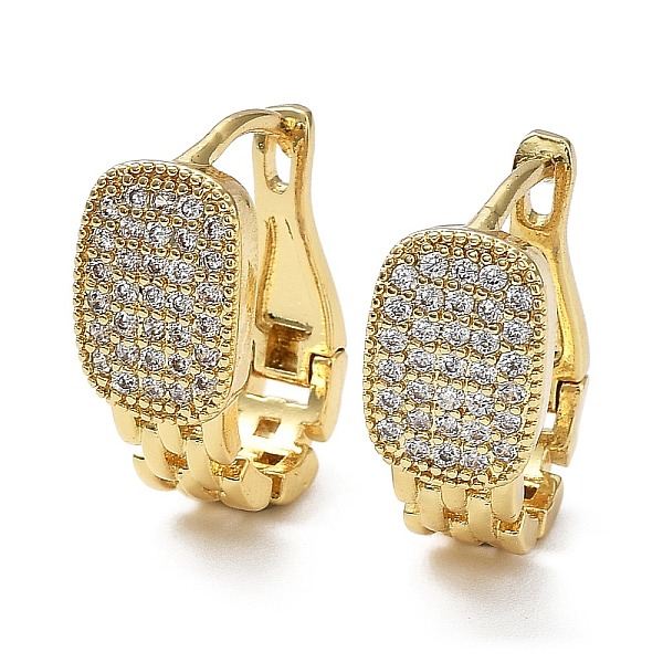 

PandaHall Clear Cubic Zirconia Oval Hoop Earrings, Real 18K Gold Plated Brass Earrings for Women, Real 18K Gold Plated, 17.5x7.5mm Cubic...