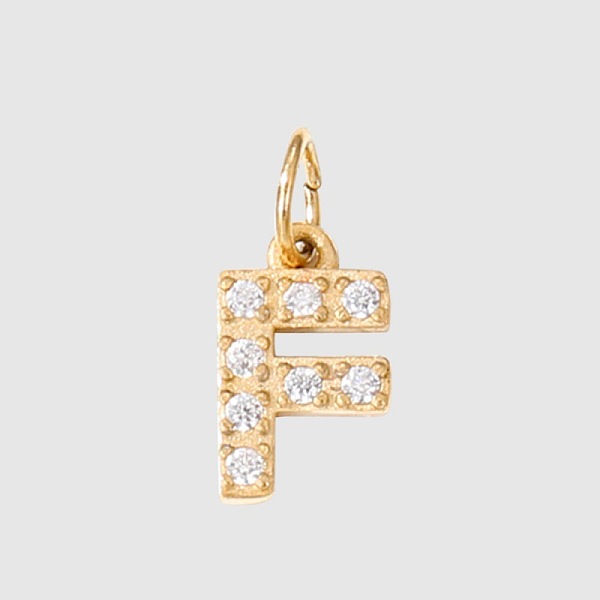 

PandaHall Stainless Steel Cubic Zirconia Pendants with Jump Rings, Real 14K Gold Plated, Long-Lasting Plated, Letter F, 8mm Stainless..., Clear