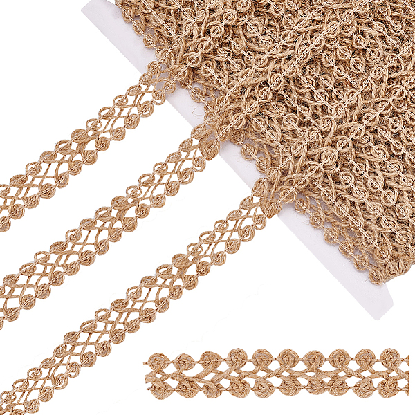 

PandaHall Braided Jute Ribbon, for Jewelry Making, Peru, 17x1mm, about 16.40 Yards(15m)/Card Jute None Brown