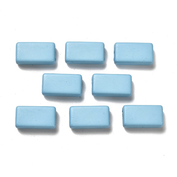 

PandaHall Opaque Acrylic Beads, Rectangle, Sky Blue, 18.5x10x6mm, Hole: 2mm, about 450pcs/500g Acrylic Rectangle