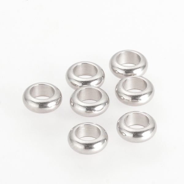 

PandaHall 201 Stainless Steel Spacer Beads, Ring, Stainless Steel Color, 3.5x1.5mm, Hole: 2mm 201 Stainless Steel Ring