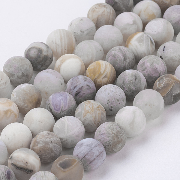 

PandaHall Natural Bamboo Leaf Agate Beads Strands, Frosted, Round, 8mm, Hole: 0.8mm, about 47pcs/strand, 15.3 inch(39cm) Bamboo Leaf Agate...