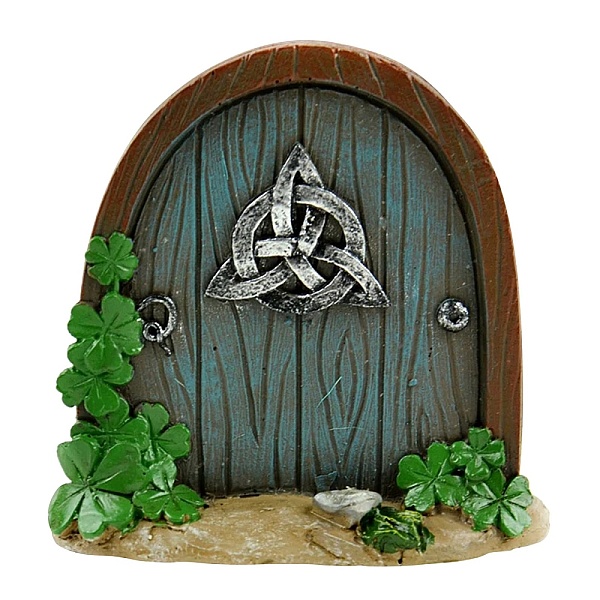 

PandaHall Dollhouse Wood Fairy Garden Door, Light Blue, 100x94x10mm Wood Arch