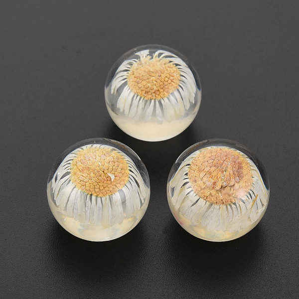 

PandaHall Transparent Acrylic Cabochons, with Dried Flower, Half Round, Creamy White, 20x17.5mm Acrylic Half Round