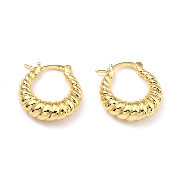 

PandaHall Brass Hoop Earrings, Long-Lasting Plated, Oval, Real 18K Gold Plated, 20.3x18.3x5.4mm, Pin: 1mm Brass Oval