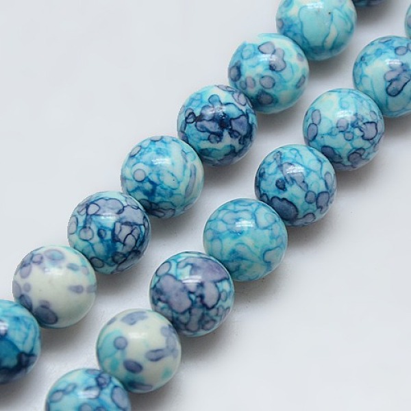 

PandaHall Synthetic Ocean White Jade Beads Strands, Dyed, Round, Deep Sky Blue, 10mm, Hole: 1mm, about 38pcs/strand, 15.15 inch Ocean White...