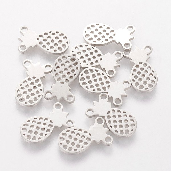 

PandaHall 201 Stainless Steel Charms, Pineapple, Stainless Steel Color, 13.7x8.2x1mm, Hole: 1.5mm 201 Stainless Steel Fruit