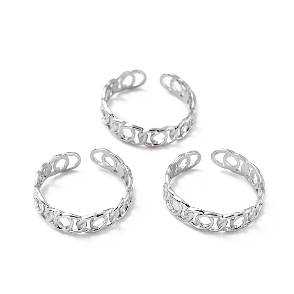 

PandaHall 304 Stainless Steel Finger Rings, Cuff Rings, Long-Lasting Plated, Hollow, Stainless Steel Color, US Size 7 3/4(17.9mm), 5mm 304...