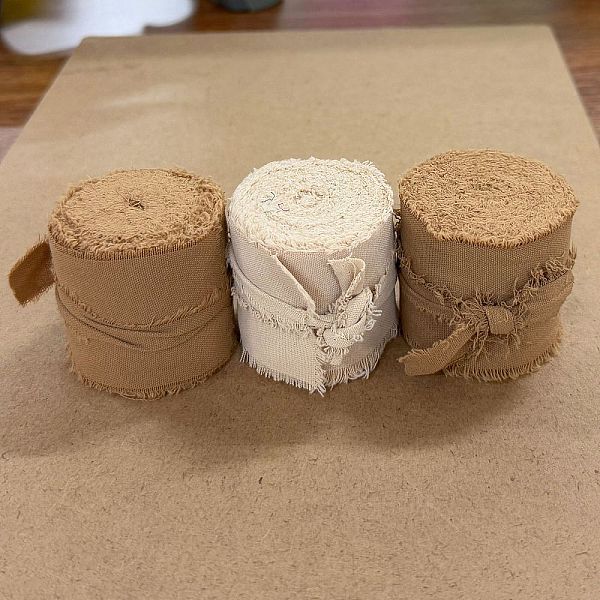 3 Rolls 3 Colors Cotton Frayed Ribbons