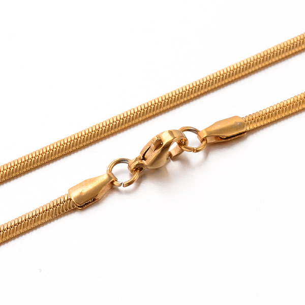 

PandaHall 304 Stainless Steel Herringbone Chain Necklaces, Golden, 17.7 inch(45cm), 2.6x1mm 304 Stainless Steel