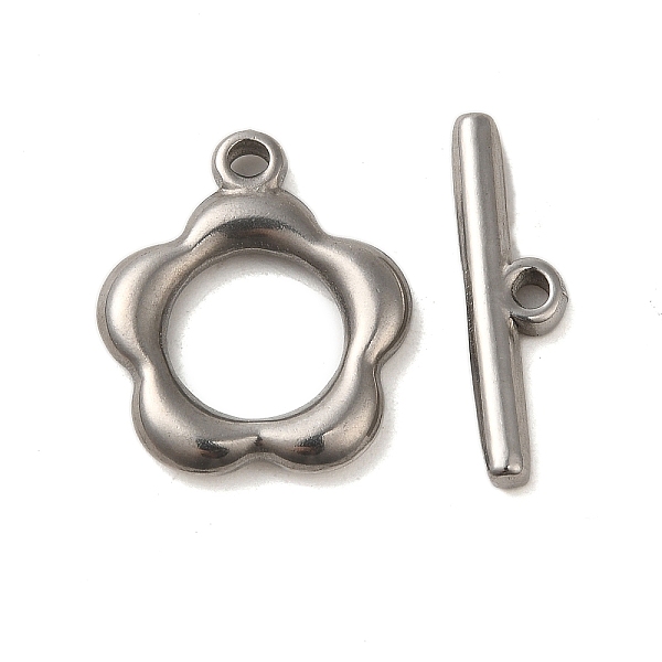

PandaHall 304 Stainless Steel Toggle Clasps, Flower, Stainless Steel Color, Flower: 20.5x17.5x3mm, Hole: 1.8mm, Bar: 6x22x3mm, Hole: 1.8mm...