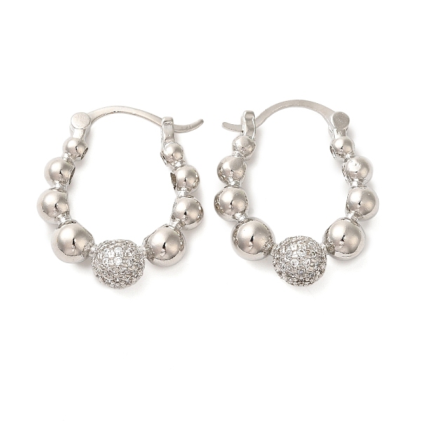 Boucles d'oreilles créoles en laiton zircon cubique micro pavé