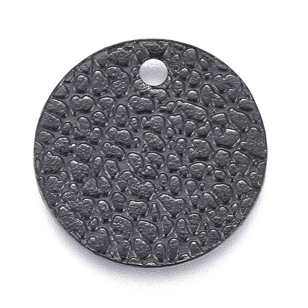 

PandaHall 304 Stainless Steel Charms, Textured, Laser Cut, Flat Round, Electrophoresis Black, 12x1mm, Hole: 1mm 304 Stainless Steel Flat...