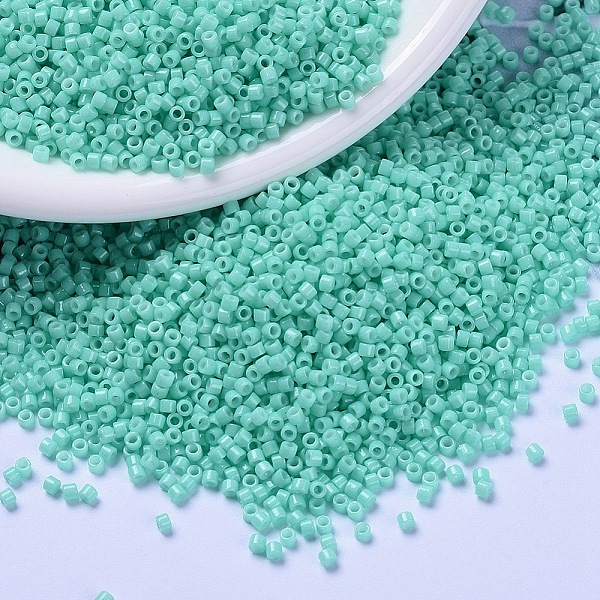 

PandaHall MIYUKI Delica Beads, Cylinder, Japanese Seed Beads, 11/0, (DB2122) Duracoat Dyed Opaque Catalina, 1.3x1.6mm, Hole: 0.8mm, about..., Cyan
