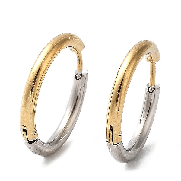 

PandaHall Ion Plating(IP) Two Tone 304 Stainless Steel Huggie Hoop Earrings, with 316 Surgical Stainless Steel Pins for Women, Golden &...