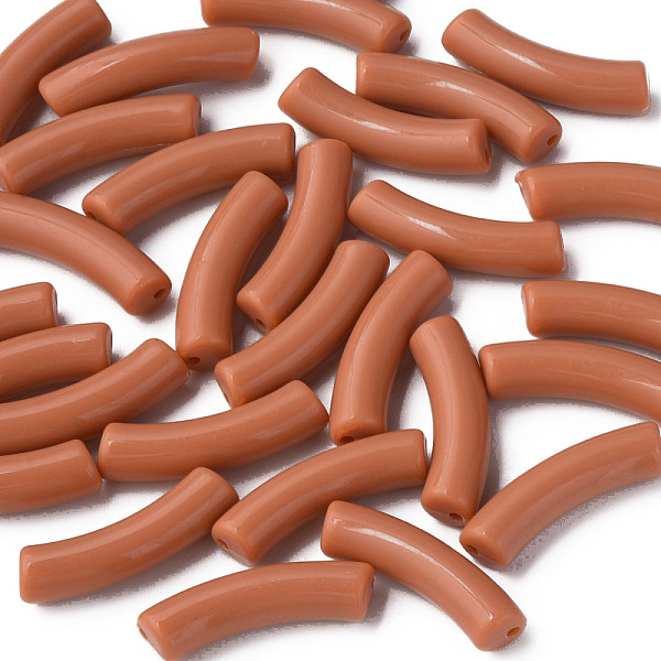 

PandaHall Opaque Acrylic Beads, Curved Tube, Chocolate, 32x10x8mm, Hole: 1.8mm Acrylic Tube Brown