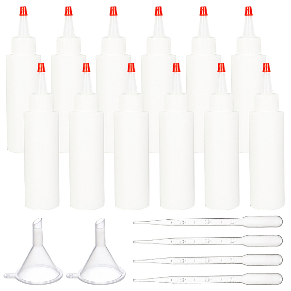 

PandaHall BENECREAT Column PE Plastic Squeeze Bottle, Liqiud Bottle, with Plastic Funnel Hopper & Dropper, White, 38x160mm, Capacity: 100ml...