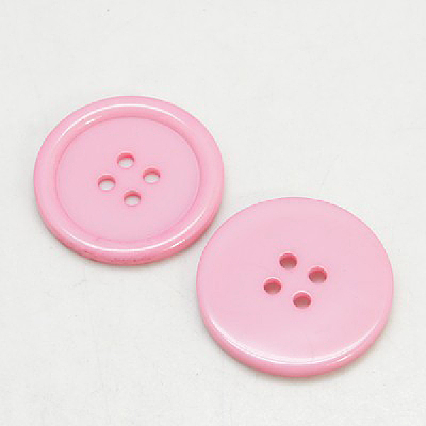 

PandaHall Resin Buttons, Dyed, Flat Round, Pink, 34x4mm, Hole: 3mm, 98pcs/bag Resin Flat Round Pink