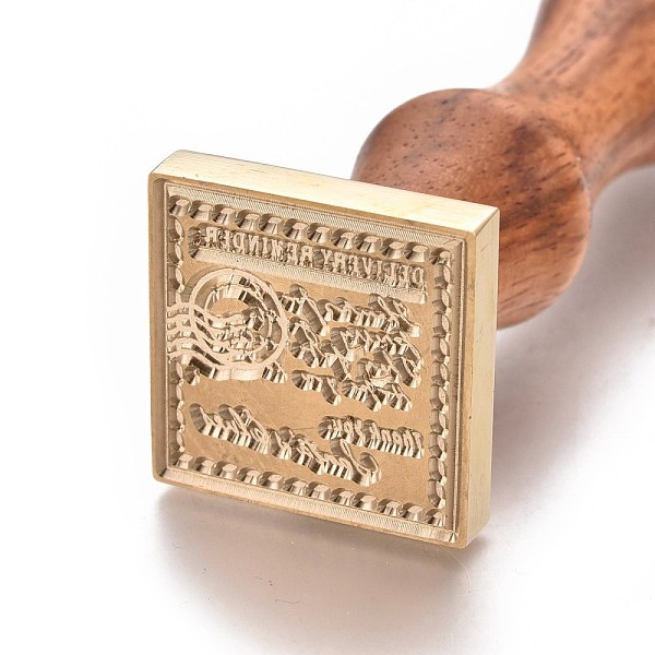 

PandaHall Brass Retro Wax Sealing Stamp, with Wooden Handle, for Post Decoration DIY Card Making, Square, Word, 90x25x25mm Brass Word