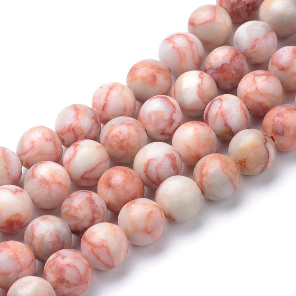 

PandaHall Natural Red Netstone Bead Strands, Round, 4~5mm, Hole: 1mm, about 95pcs/strand, 15.7 inch Netstone Round