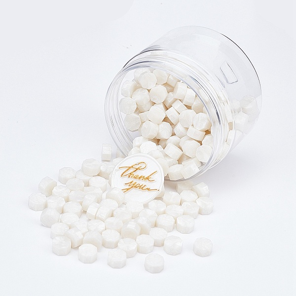 

PandaHall CRASPIRE Sealing Wax Particles, for Retro Seal Stamp, Octagon, Floral White, 9mm, 300pcs Wax
