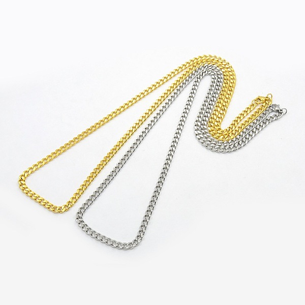 

PandaHall Men's 304 Stainless Steel Curb Chain Necklaces, with Lobster Claw Clasps, Faceted, Mixed Color, 24.4 inch(62cm) 304 Stainless...