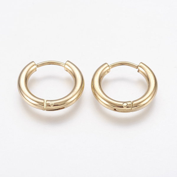 

PandaHall 304 Stainless Steel Hoop Earrings, Golden, 15x2.5mm, Pin: 1mm 304 Stainless Steel