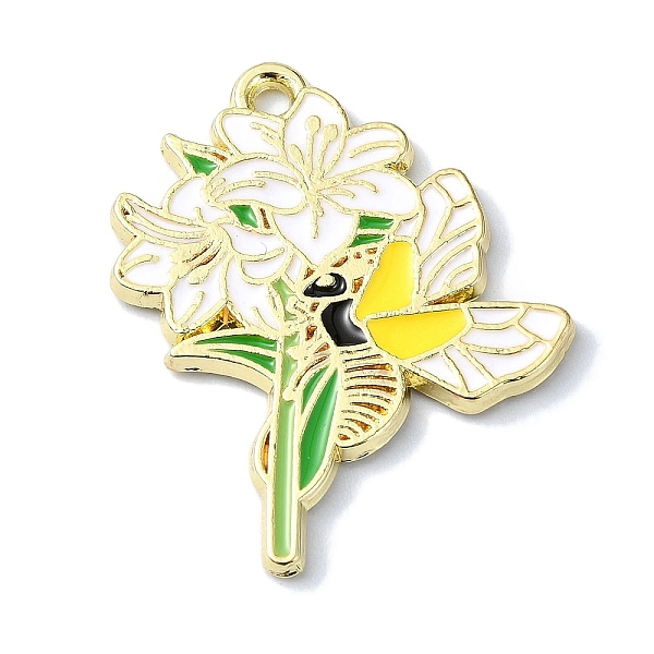 

PandaHall Alloy Enamel Pendants, ButterflyCharm, Golden, Flower, 30.5x25.5x2mm, Hole: 2mm Alloy+Enamel Flower