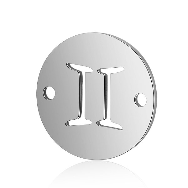 

PandaHall Titanium Steel Links connectors, Flat Round with Constellation, Stainless Steel Color, Gemini, 12x0.8mm, Hole: 0.8mm Titanium...