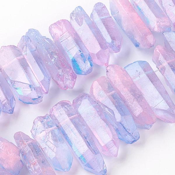 天然水晶ポイントビーズ連売り