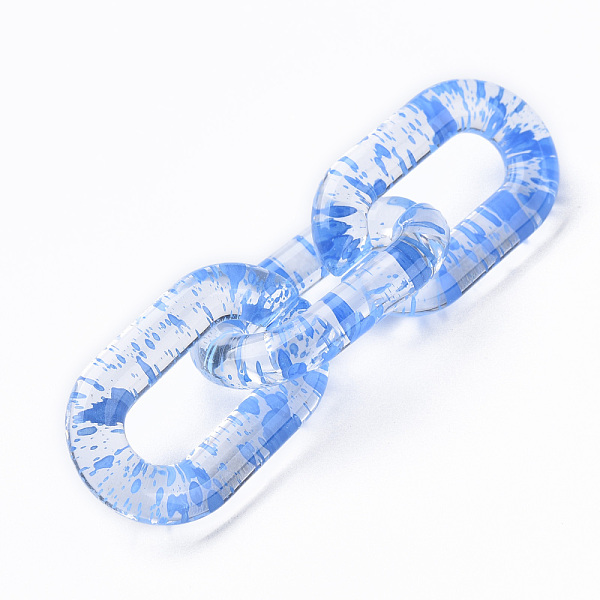 

PandaHall Transparent Acrylic Linking Rings, Quick Link Connectors, for Cable Chains Making, Oval, Cornflower Blue, 31x19.5x5mm, Inner...