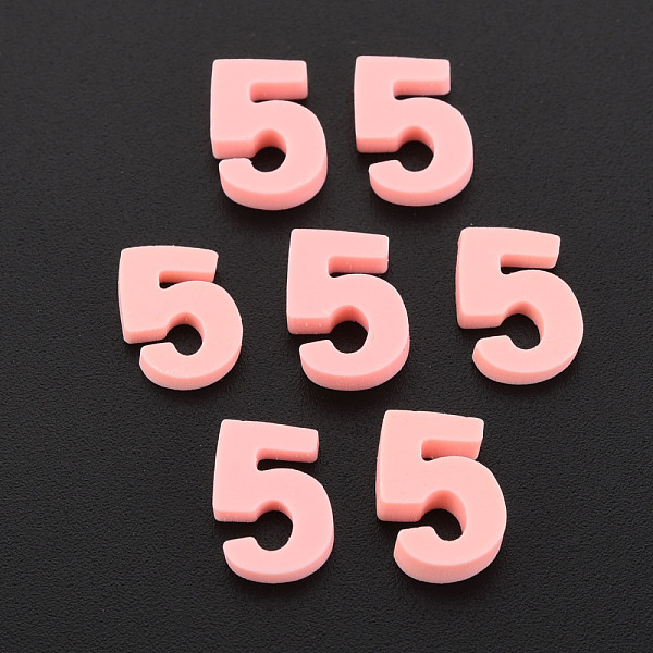 

PandaHall Handmade Polymer Clay Cabochons, Num.5, Light Coral, 9~11x4.5~7.5x1~3mm, about 9000pcs/1000g Polymer Clay Number