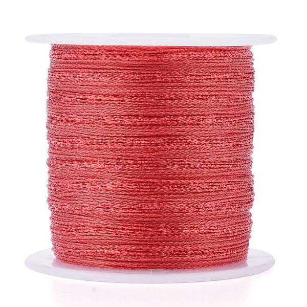

PandaHall Polyester Braided Metallic Thread, for DIY Braided Bracelets Making and Embroidery, Crimson, 0.4mm, 6-Ply, about 54.68 yards..., Pink