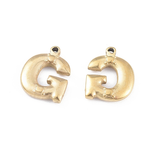 

PandaHall 304 Stainless Steel Pendants, Letter, Golden, Letter.G, 16.3x13.2x3mm, Hole: 1.3mm 304 Stainless Steel Letter G