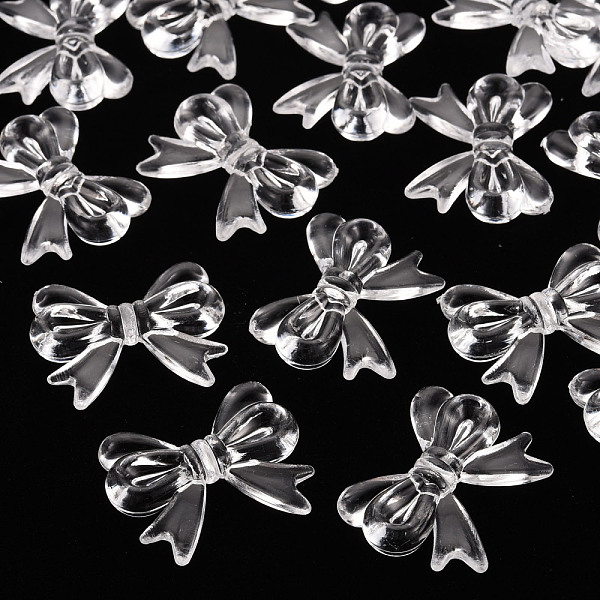 

PandaHall Transparent Acrylic Beads, Bowknot, Clear, 23x29.5x6mm, Hole: 1.6mm, about 293pcs/500g Acrylic Bowknot Clear