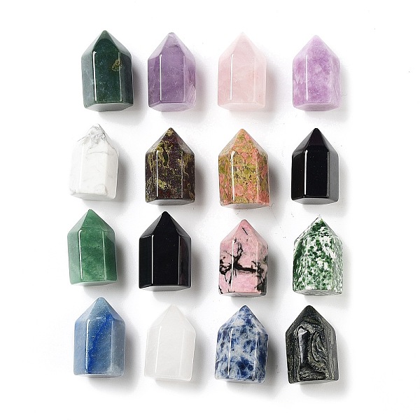 

PandaHall Point Tower Natural Gemstone Home Display Decoration, Healing Stone Wands, for Reiki Chakra Meditation Therapy Decos, Hexagon...